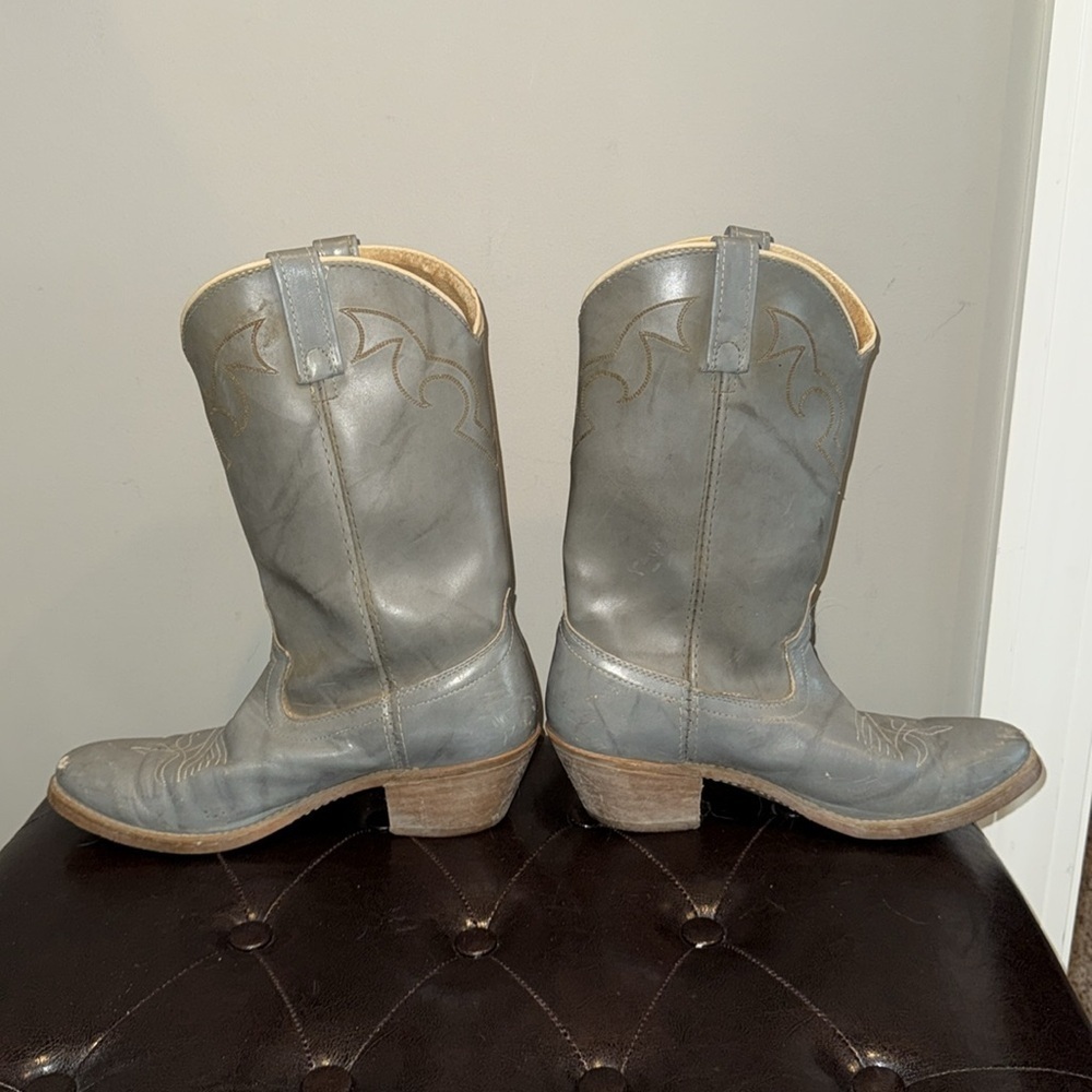 Vintage gray Dingo distressed rugged worn cowboy western boots size 9D - Picture 10 of 14